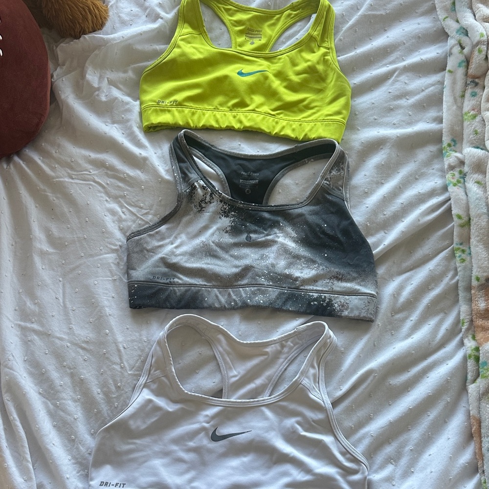 Nike Women's Sports Bra Trio - Neon Yellow, Black, White